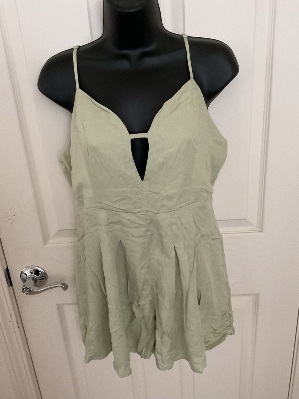 Forever 21 Light Sage Pleated Romper